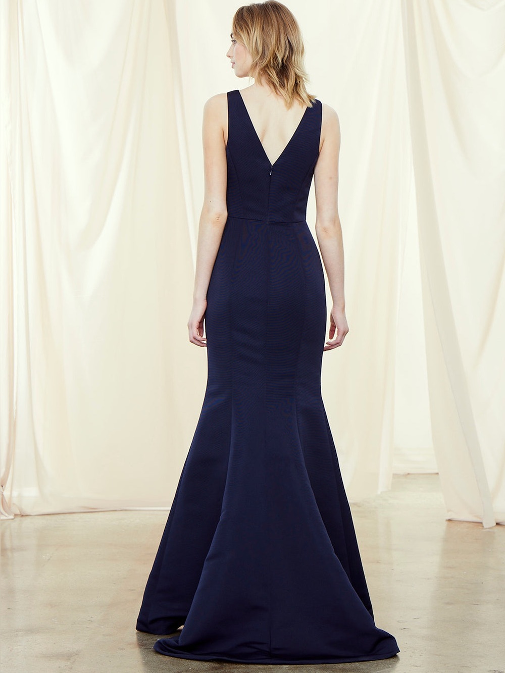 Amsale Mackayla Navy Gown Sz6 - Picture 3 of 9